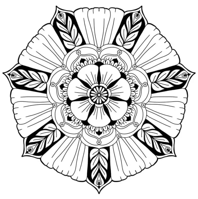 Printbare Bloemenmandala voor Kinderen