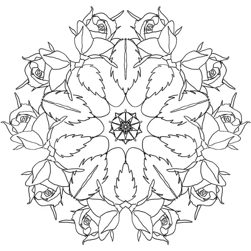 Printbare Bloemenmandala