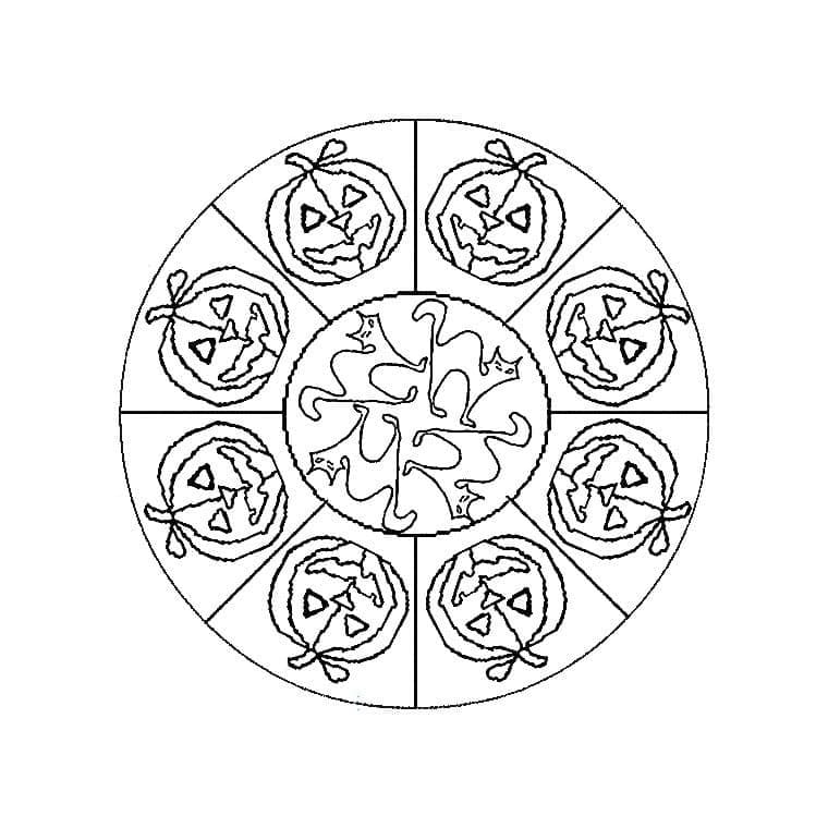 Printbare Halloween Mandala Afbeelding