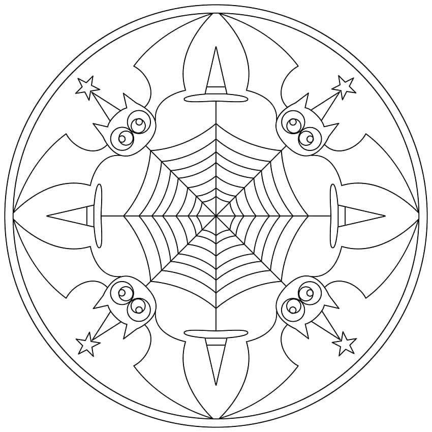 Printbare Halloween Mandala voor Kinderen
