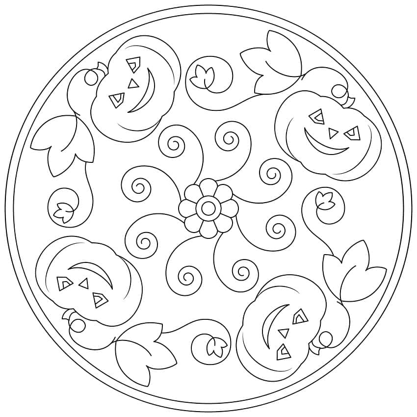 Printbare Halloween Mandala voor Volwassenen