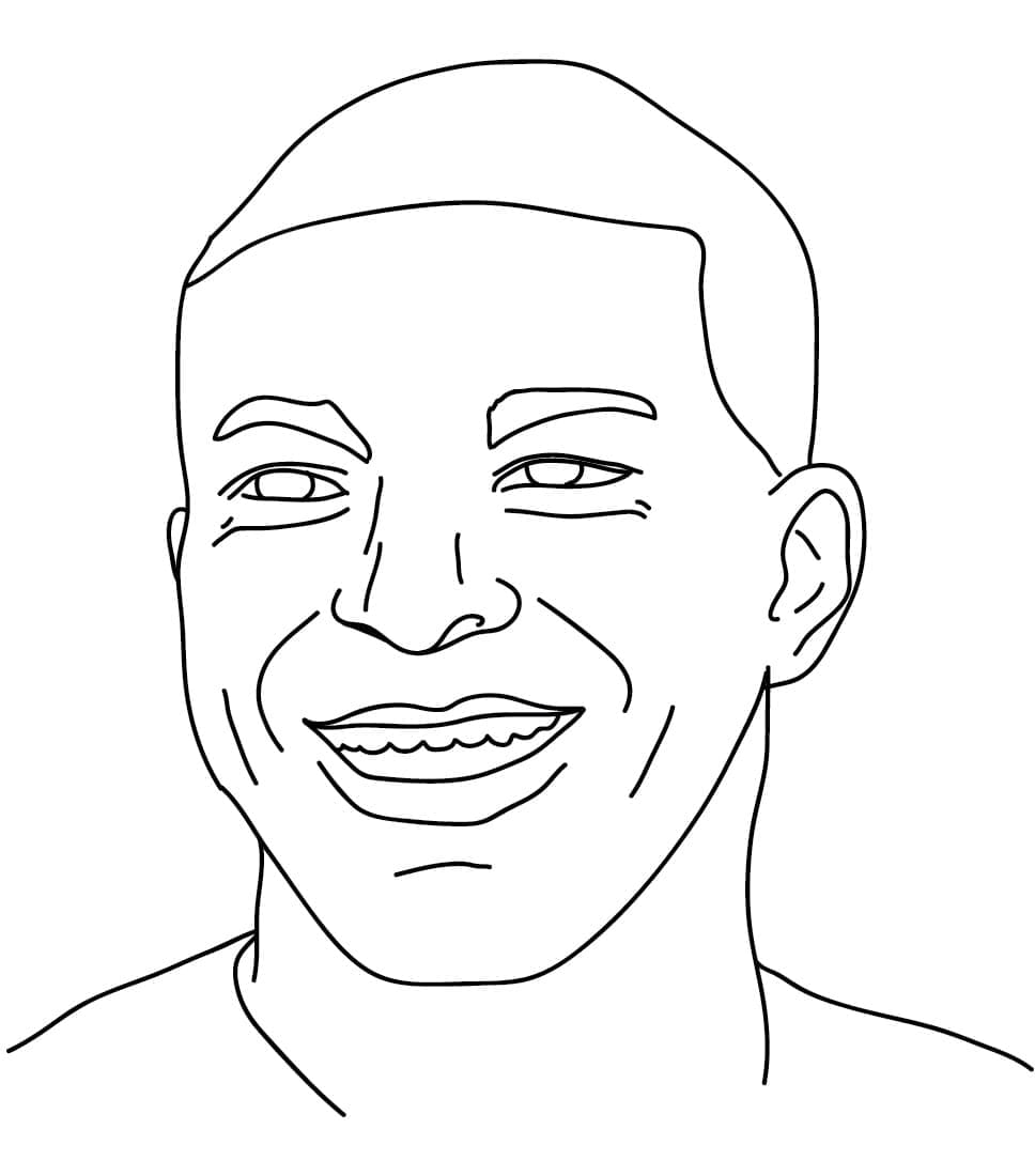 Printbare Kylian Mbappé Illustratie