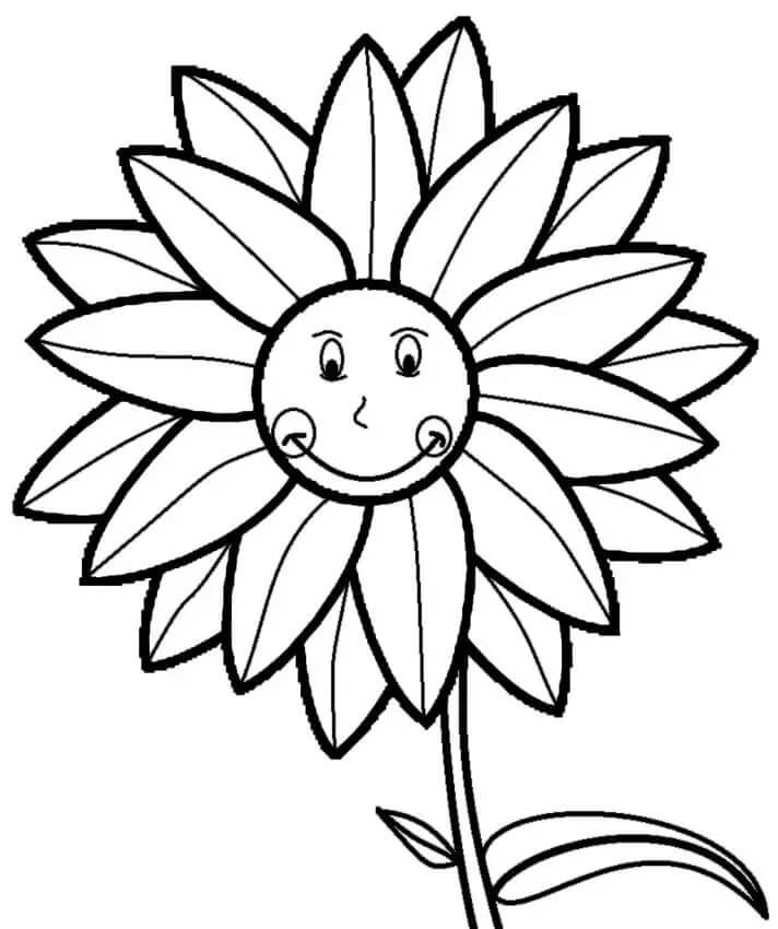 Printbare afbeelding van een zonnebloem