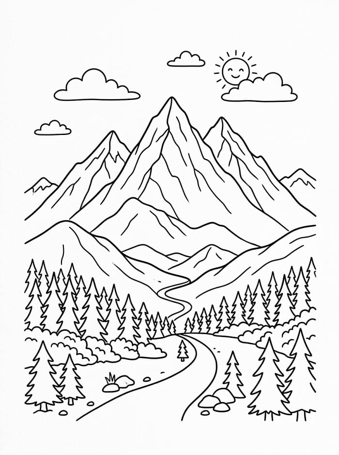 Printbare berg afbeelding