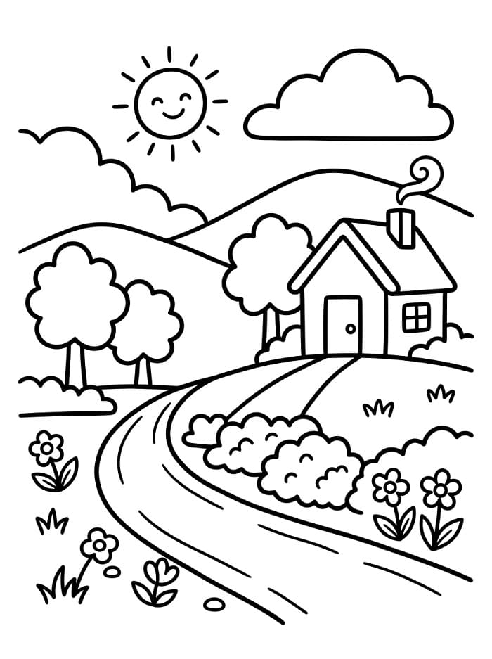 Printbare landschap afbeelding