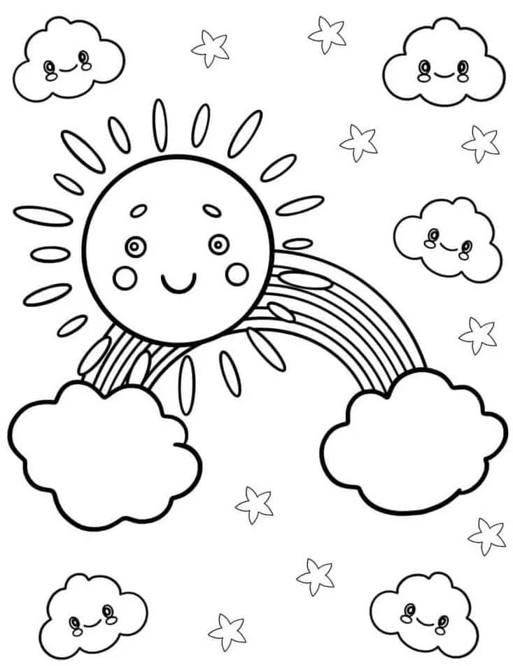 Printbare regenboog voor kinderen