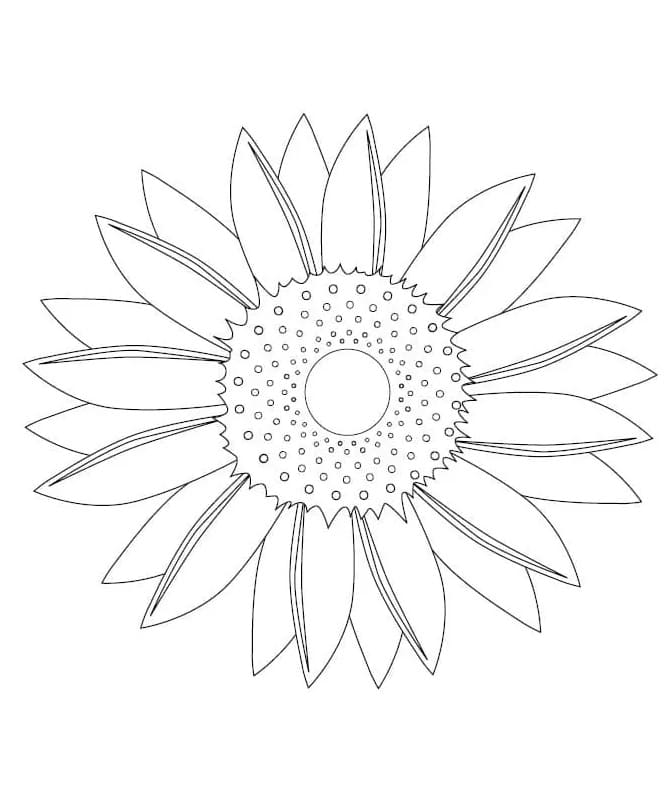 Printbare zonnebloem voor kinderen