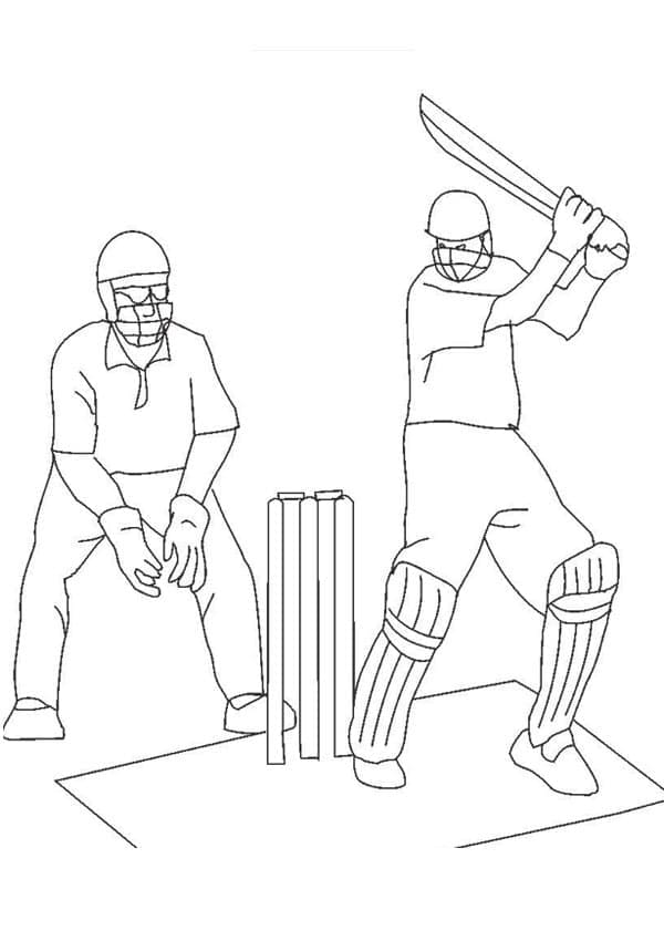 Cricket kleurplaat