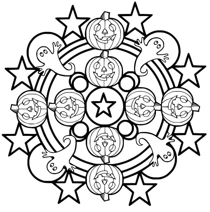 Printvriendelijke Halloween Mandala