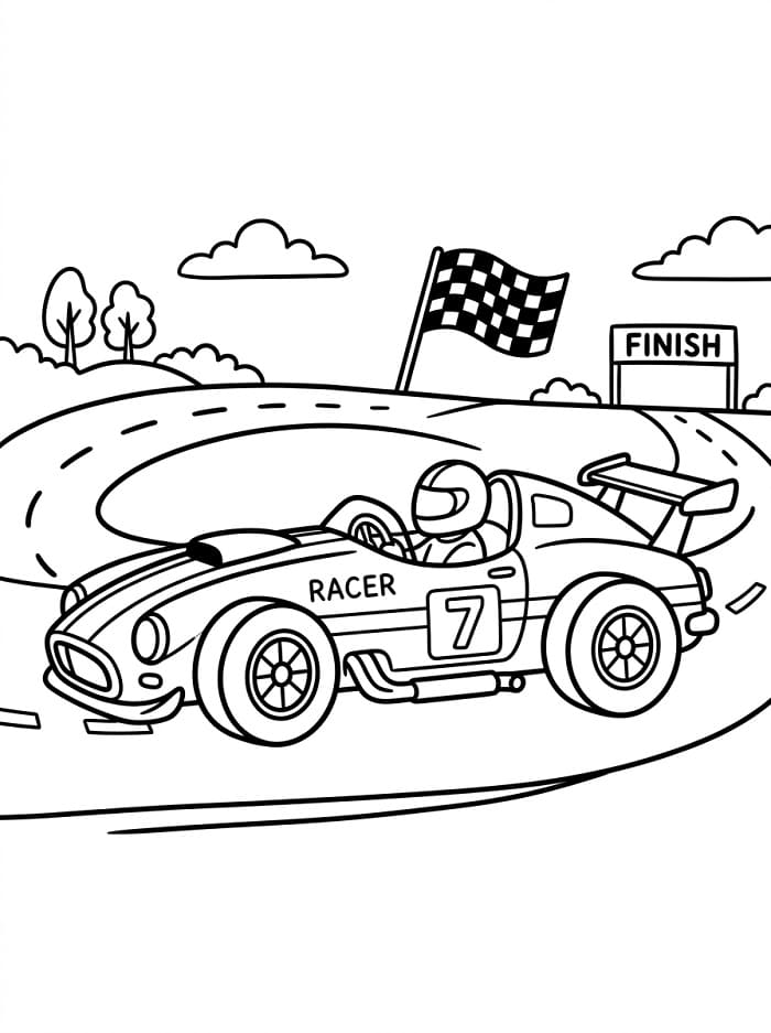 Raceauto afdrukbaar voor kinderen