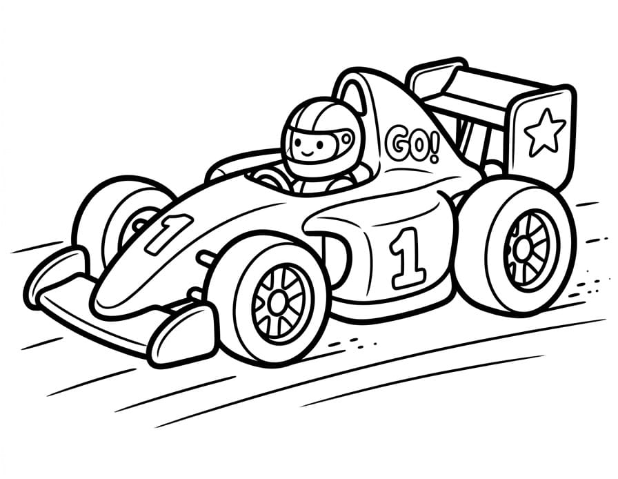 Raceauto afdrukbaar