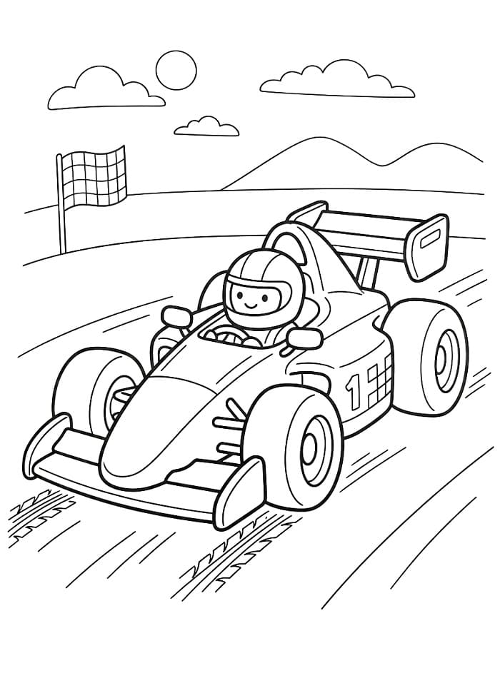 Raceauto om te printen