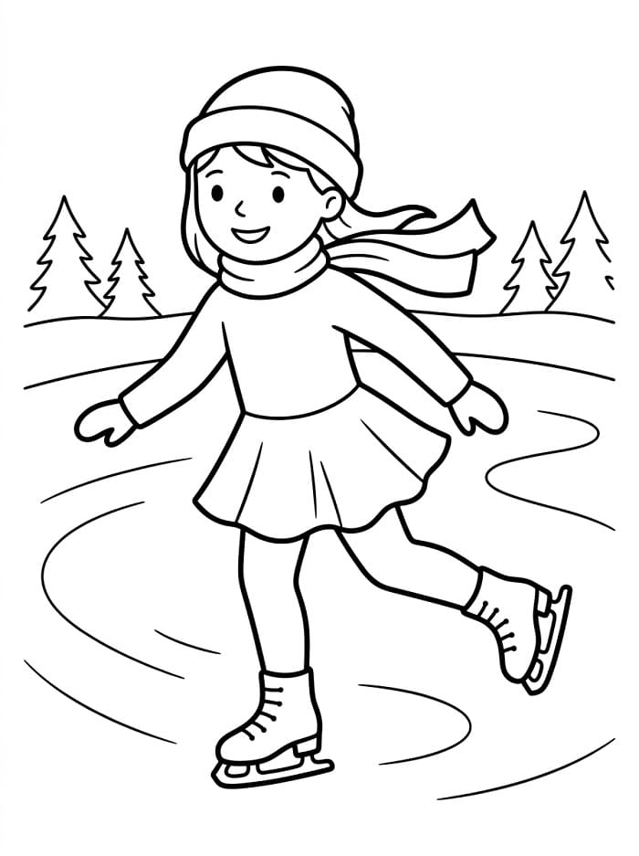 Schattig meisje schaatst