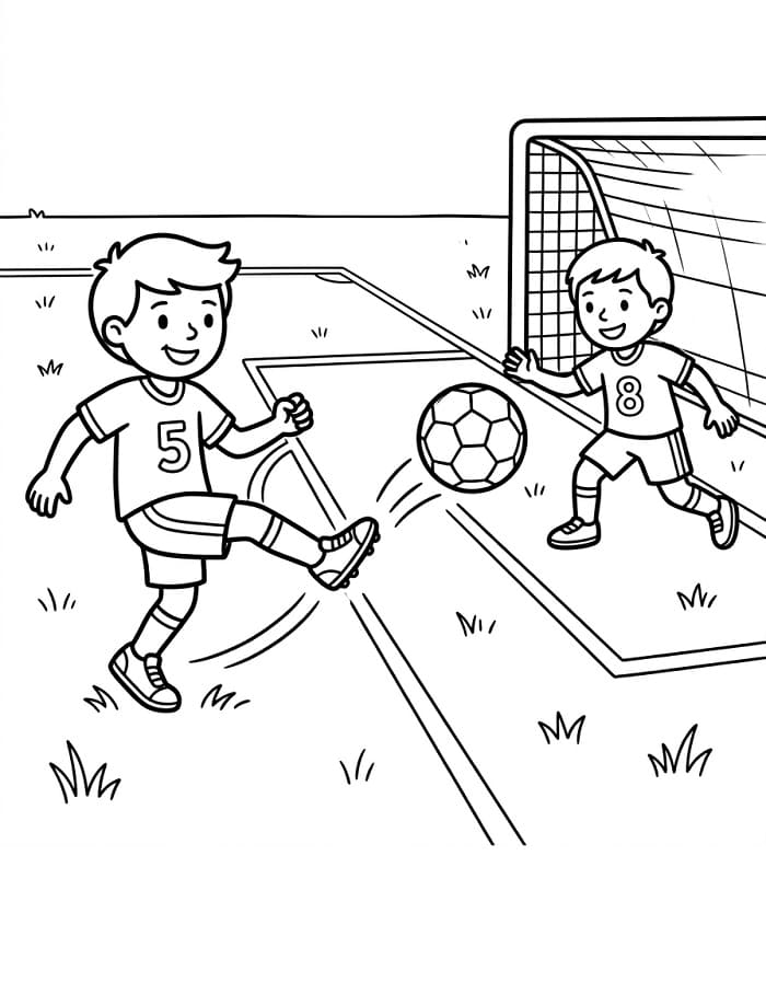 Schattige Jongens Spelen Voetbal