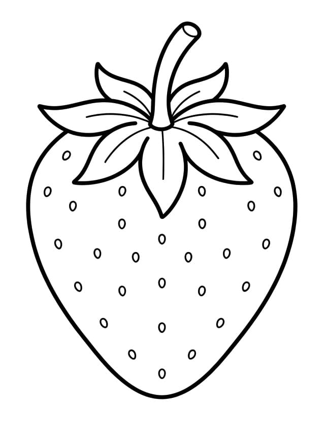 Aardbei kleurplaat