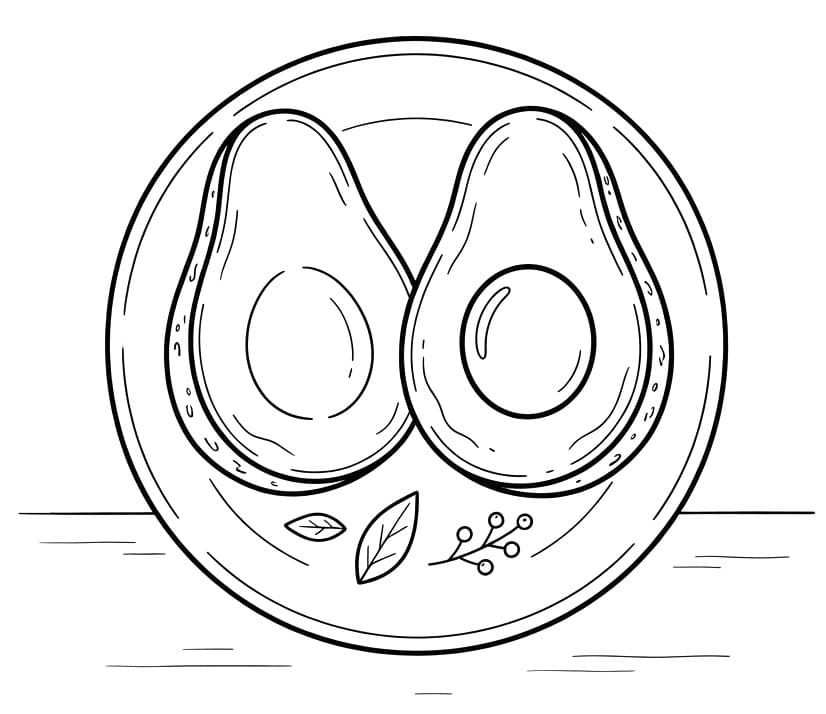 Avocado kleurplaat