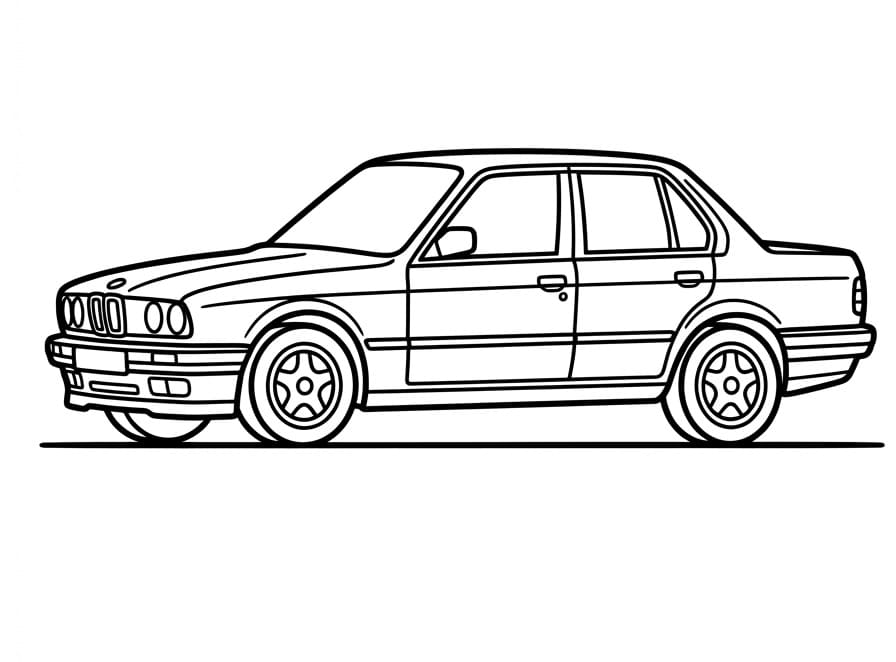 Stoere BMW kleurplaat