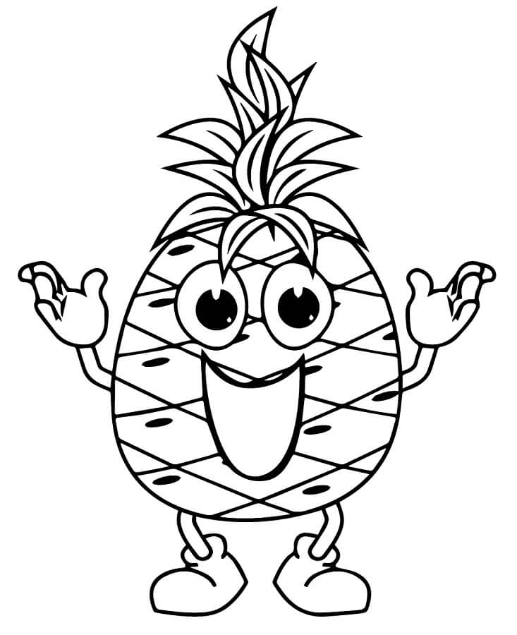 Te printen ananas voor kinderen
