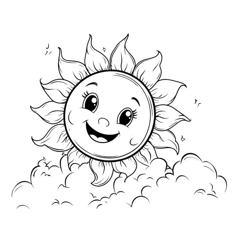 Te printen zon voor kinderen