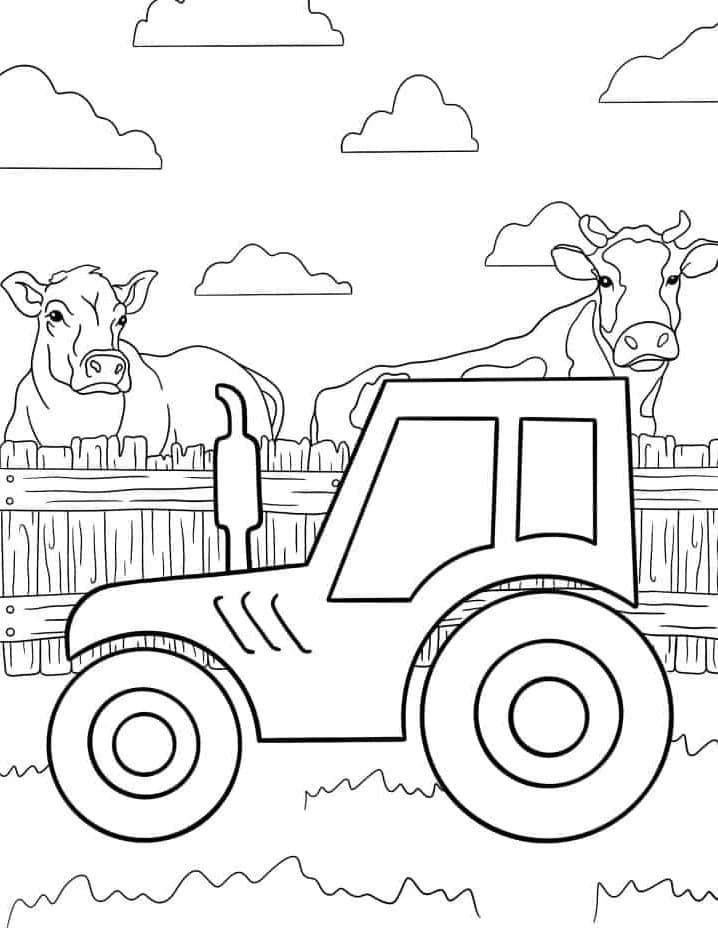 Tractor afdrukbaar voor kinderen