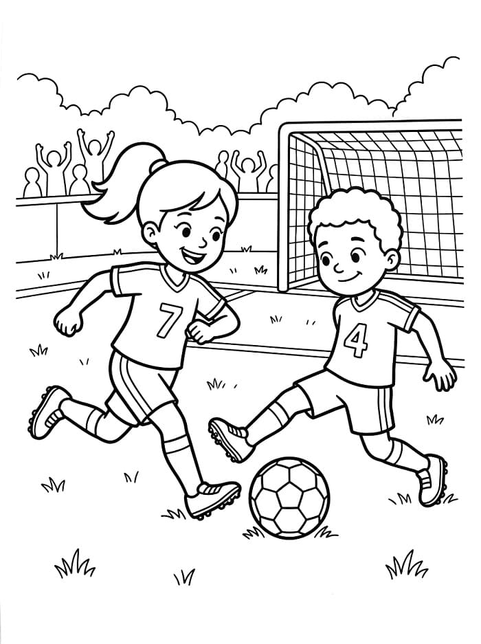 Twee Kinderen Spelen Voetbal