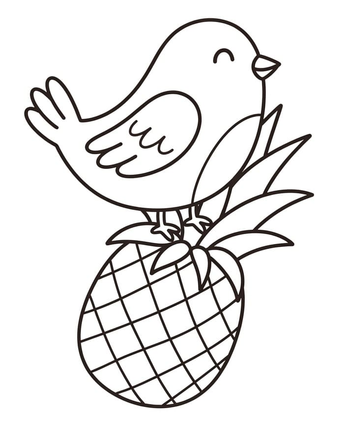 Vogel en ananas