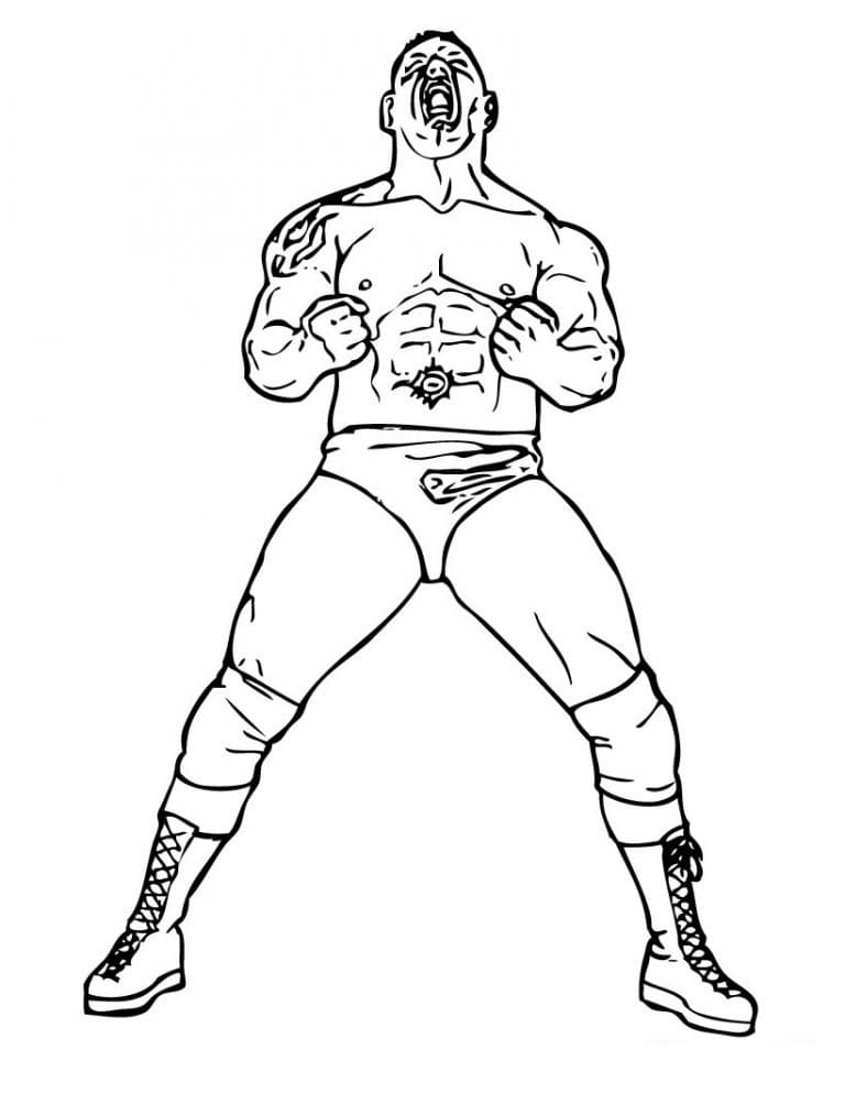 WWE printbaar voor kinderen kleurplaat