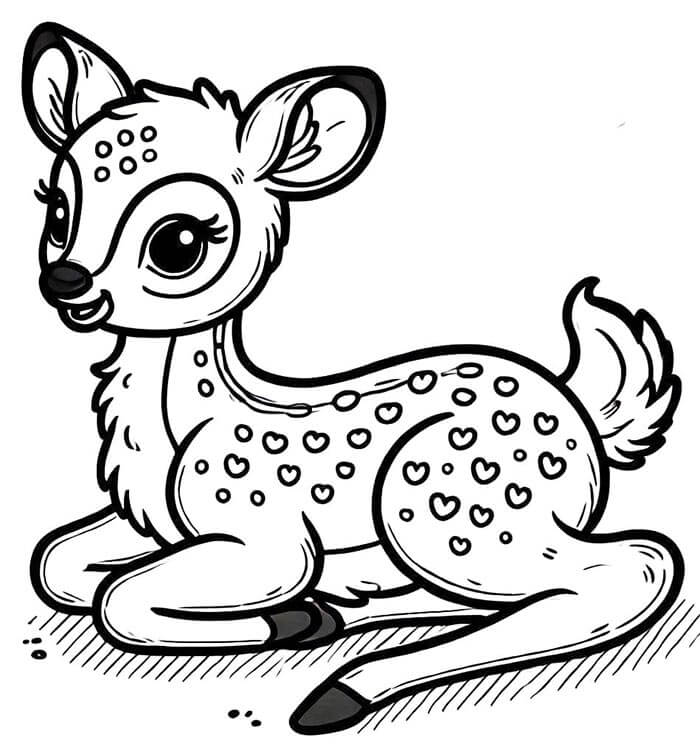 Afdrukbare Bambi Illustratie