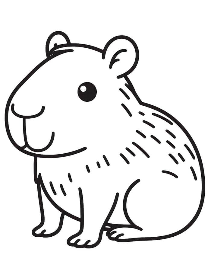 Afdrukbare Capibara Illustratie
