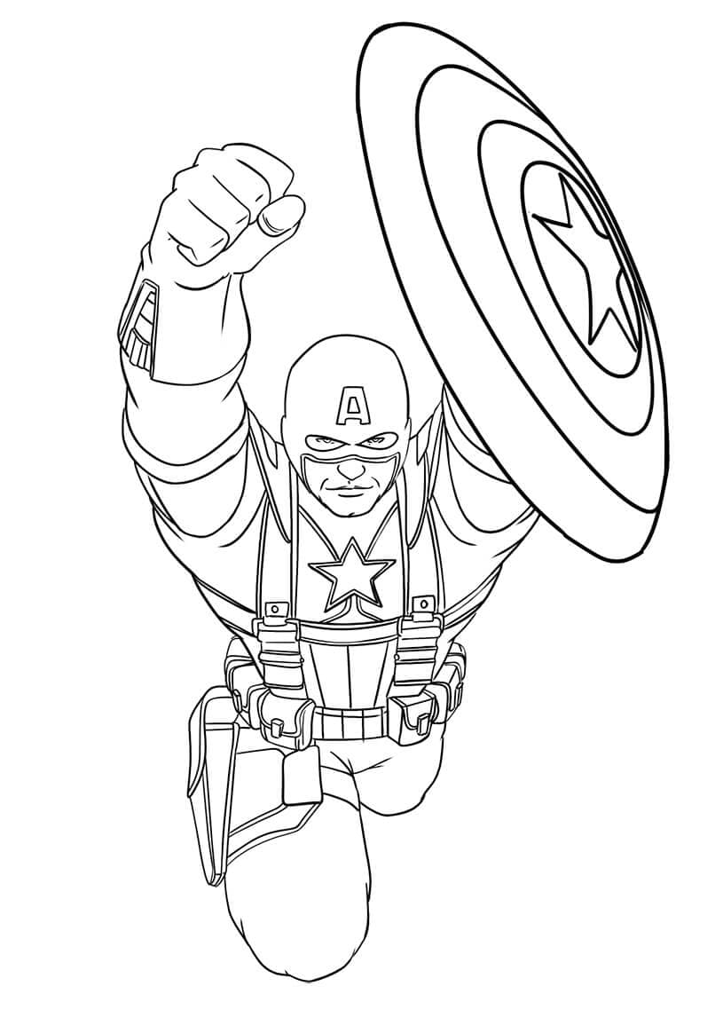 Afdrukbare Captain America voor kinderen