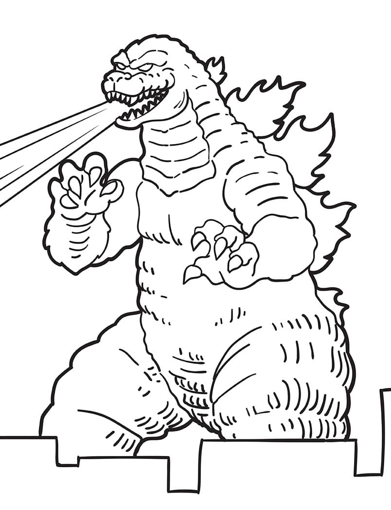 Afdrukbare Godzilla gratis