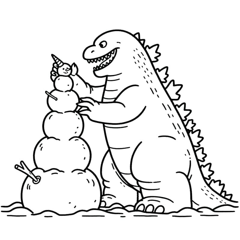 Afdrukbare Godzilla voor kinderen