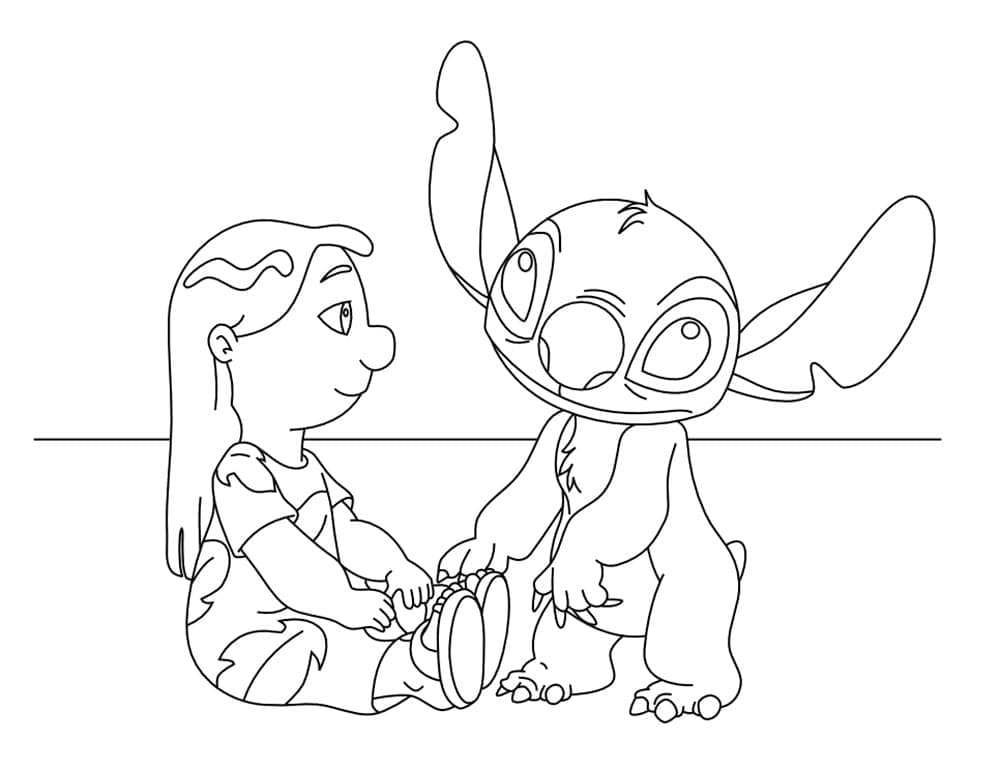 Afdrukbare Lilo en Stitch Illustratie