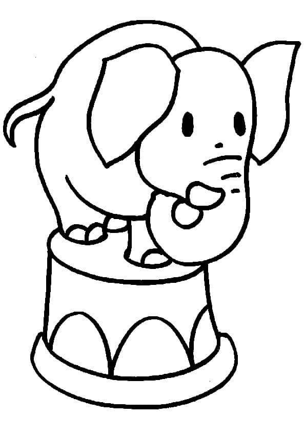 Afdrukbare Olifant Illustratie
