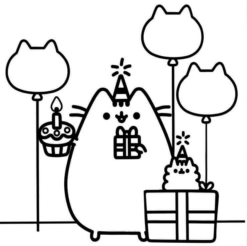 Afdrukbare Pusheen Illustratie