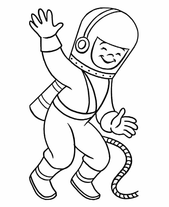 Afdrukbare astronaut voor kinderen