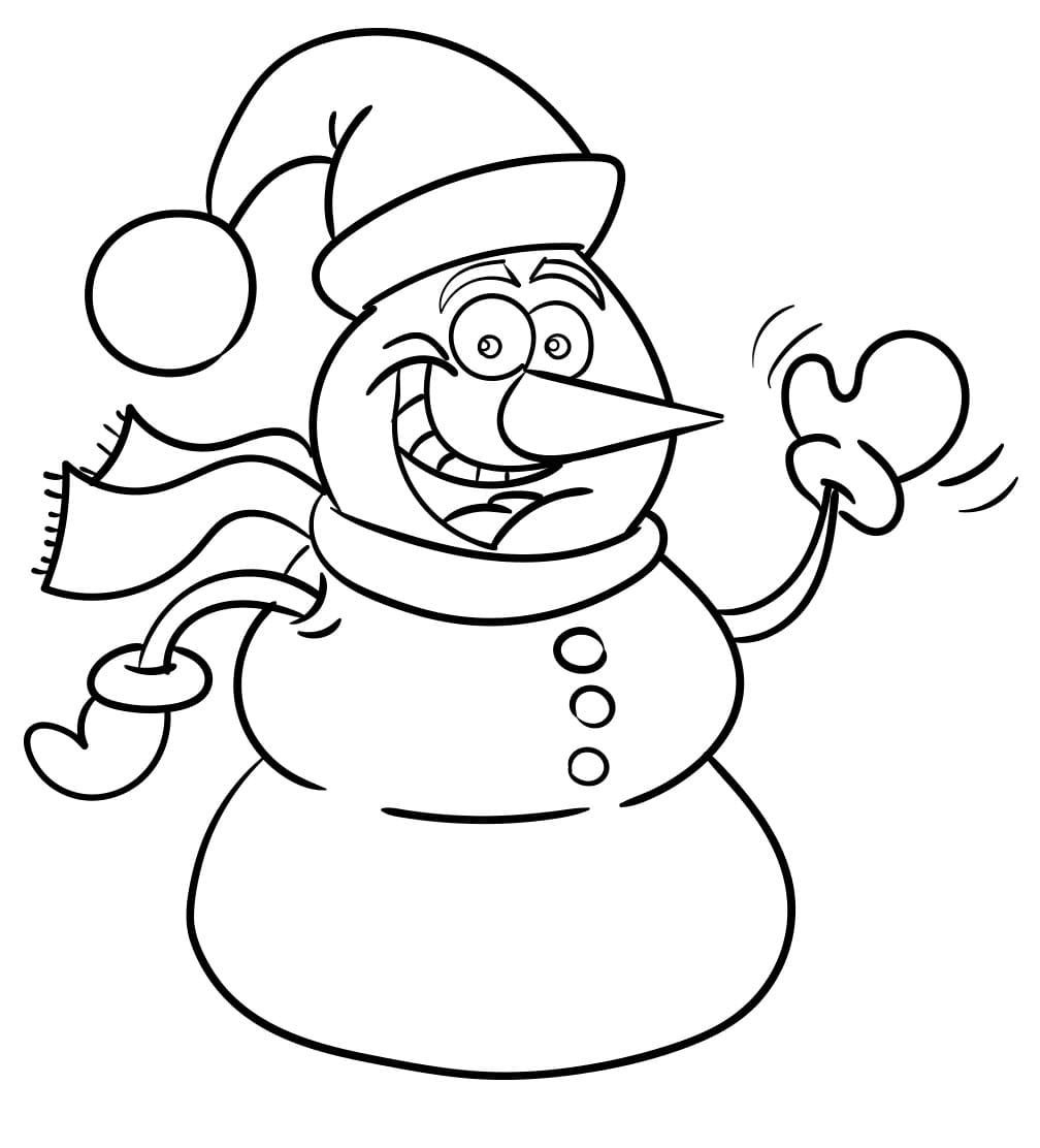 Afdrukbare sneeuwpop afbeelding