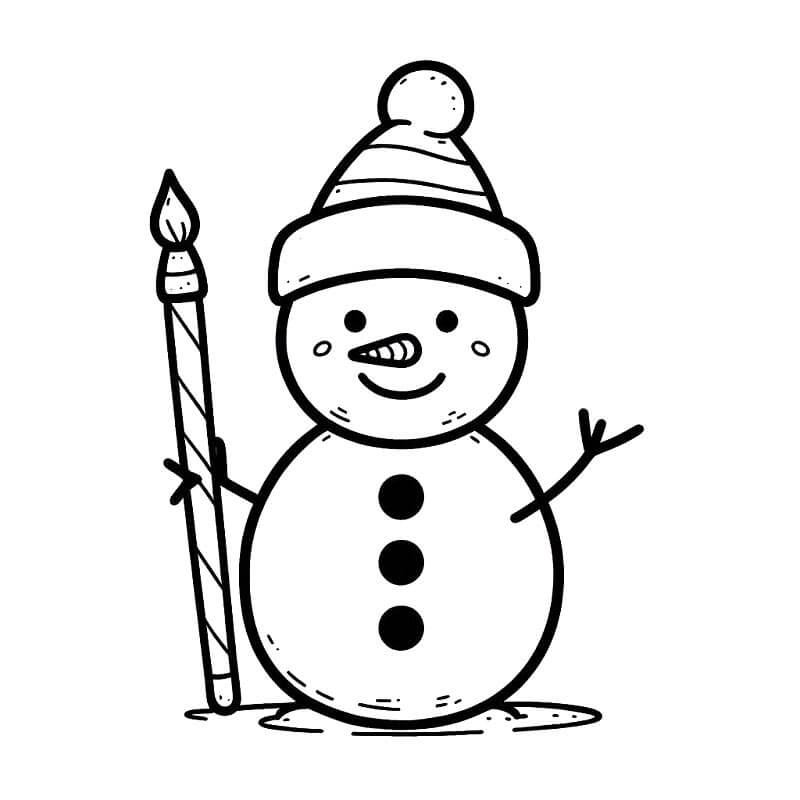 Afdrukbare sneeuwpop gratis