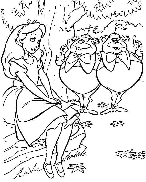 Alice in Wonderland om te Printen