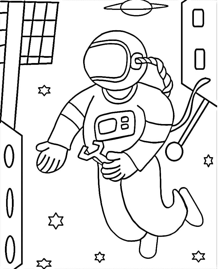 Astronaut afdrukbaar voor kinderen