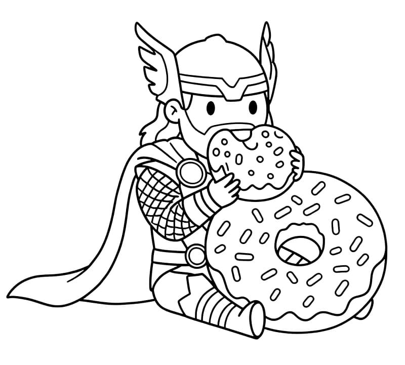 Avengers Thor kleurplaat