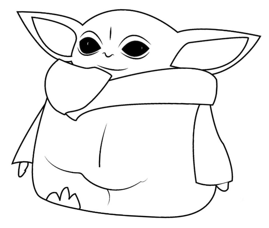 Baby Yoda om te printen