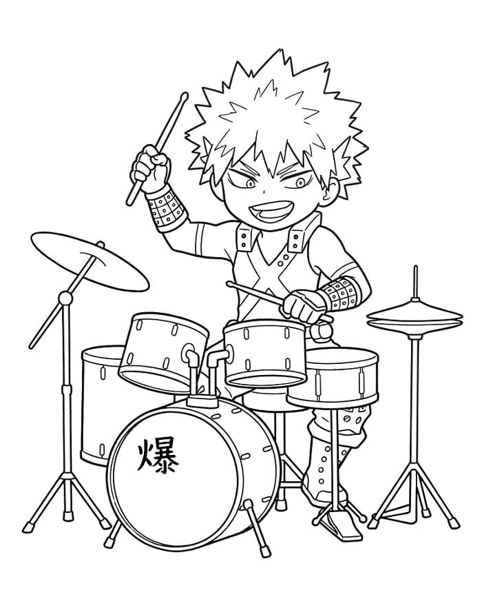 Bakugo speelt drums