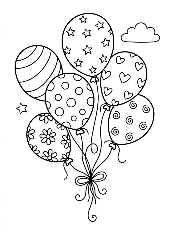 Ballonnen kleurplaat