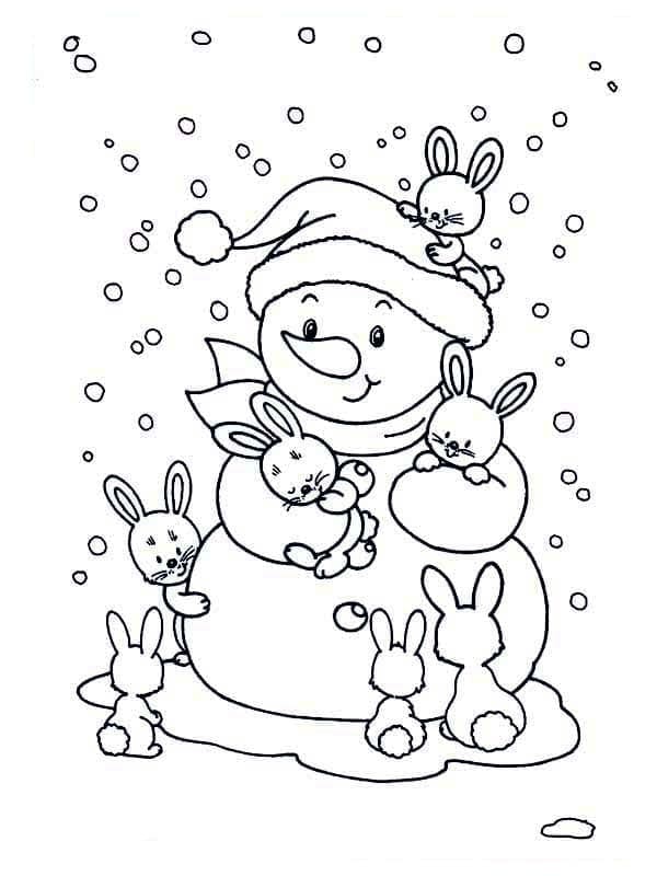 Blije sneeuwpop