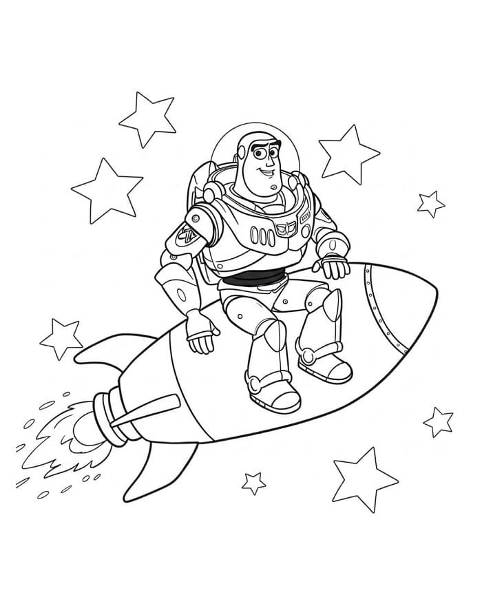 Buzz Lightyear in de nacht