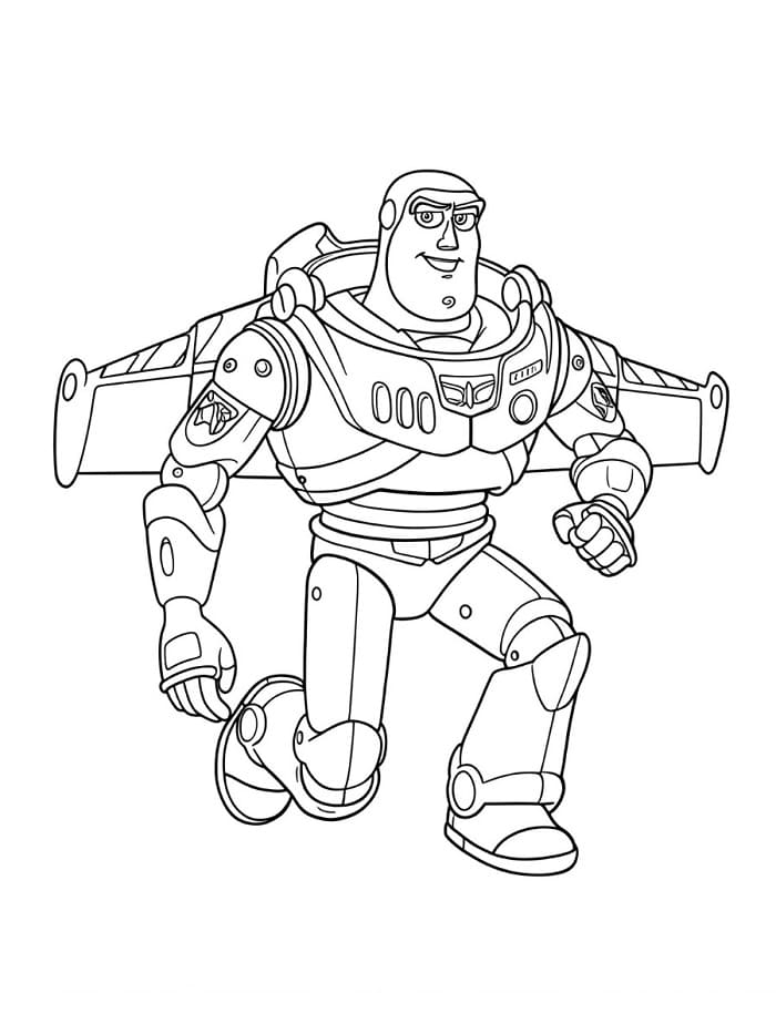Buzz Lightyear knielt