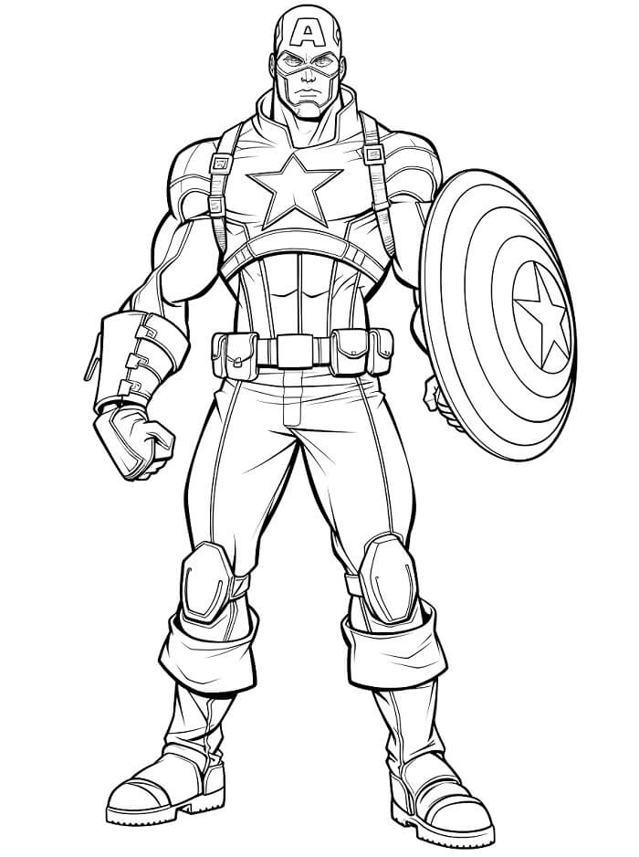 Captain America afdrukbaar voor kinderen