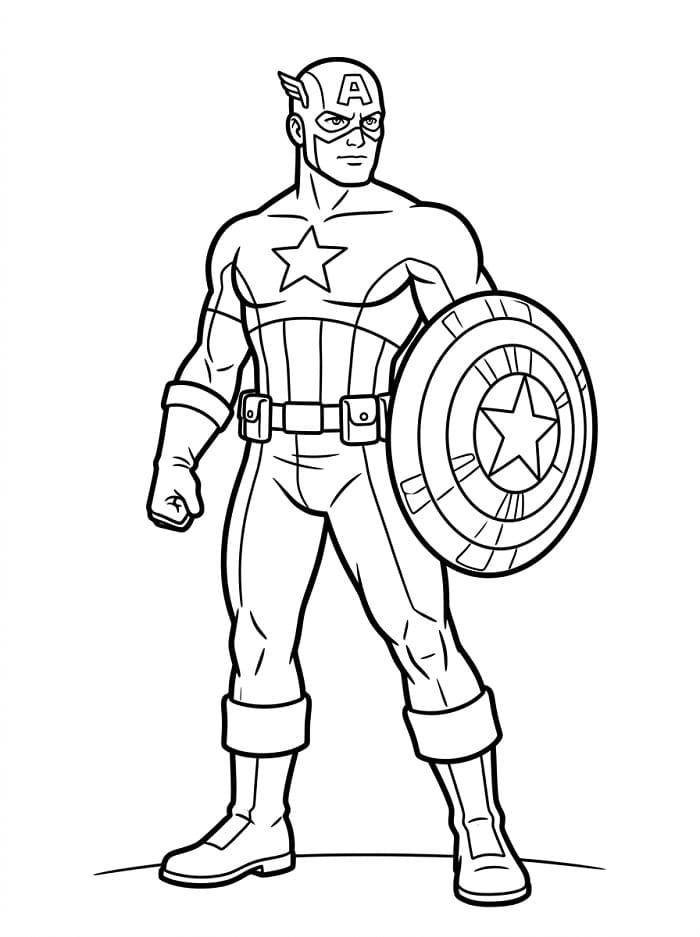 Captain America kleurplaat