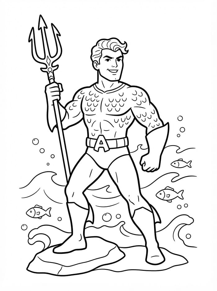 Aquaman kleurplaat